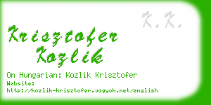 krisztofer kozlik business card